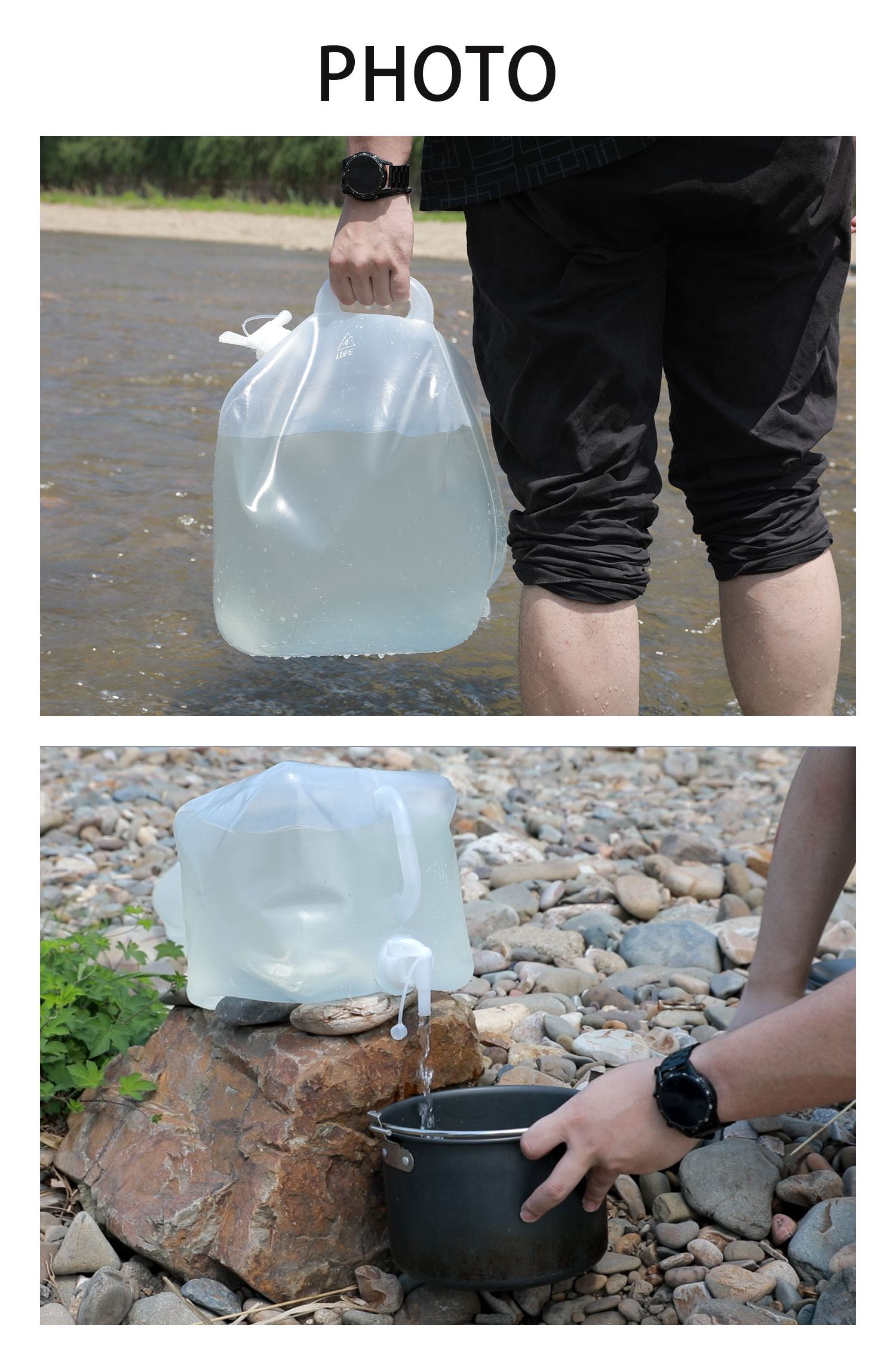 Eco-Friendly 2L Water Container Soft Collapsible Plastic Jerry Can with Faucet Lid