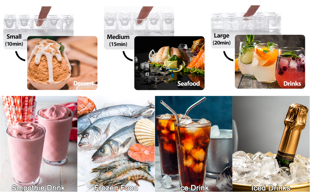 350kg/24h Stainless Steel Automatic Commercial Ice Cube Maker Machine for Business Food Beverage Truck Square Ice Shape
