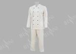 Anti Shrink Personal Protective Clothing / Womens Chef Clothes Button Front