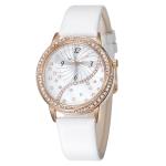 White Genuine Leather Alloy Jewelly Womens Fashion Quartz Watch For Gift