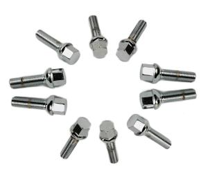 China Silver Car Tire Wheel Lug Bolts Radius R13 Ball Seat Apply To BMW Series wholesale