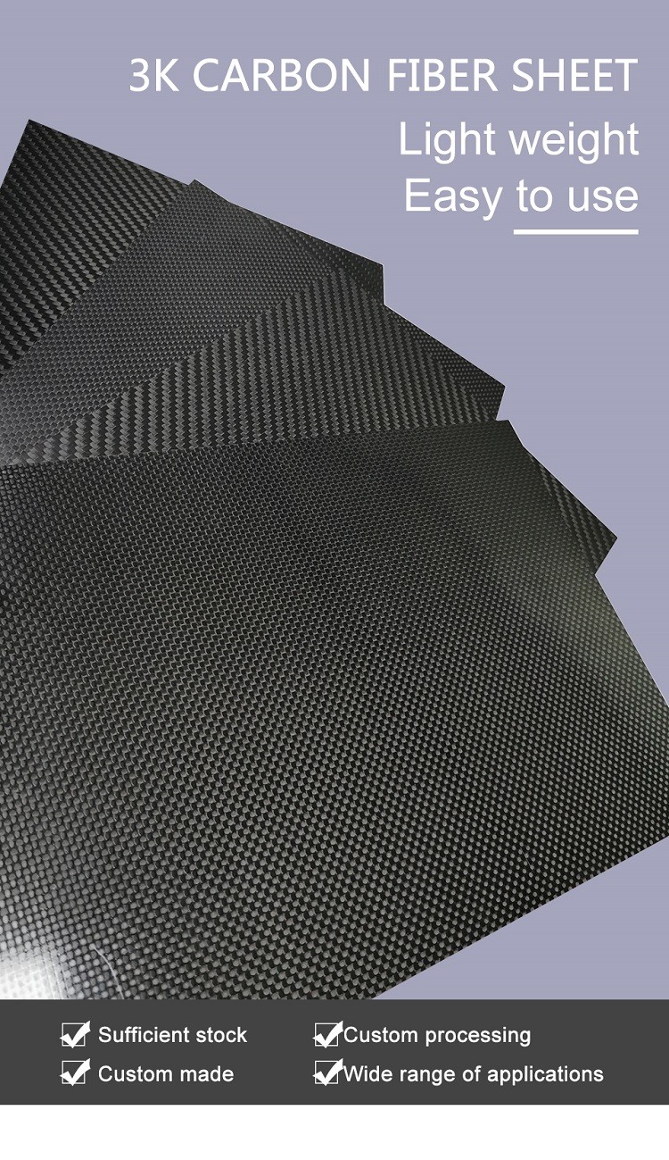 Glossy / Matte Twill Carbon Fiber Panels 400 X 500mm For Building