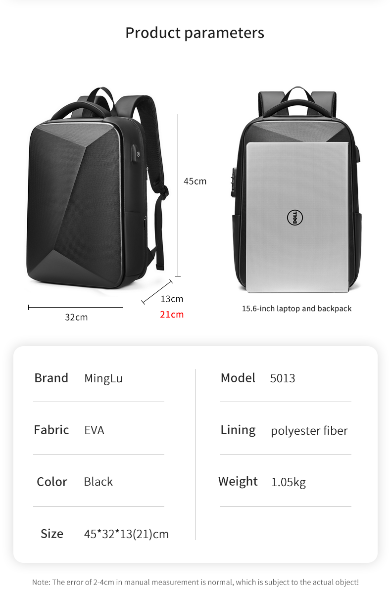 Oxford 15.6 Inch Laptop Backpack 20-39 Litre Business Waterproof Backpack