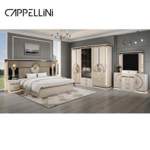 China Modern Luxury Wood King Size Leather Bed Sets Double Master Room Home Queen Full Mdf Wooden Bedroom Furniture Set wholesale