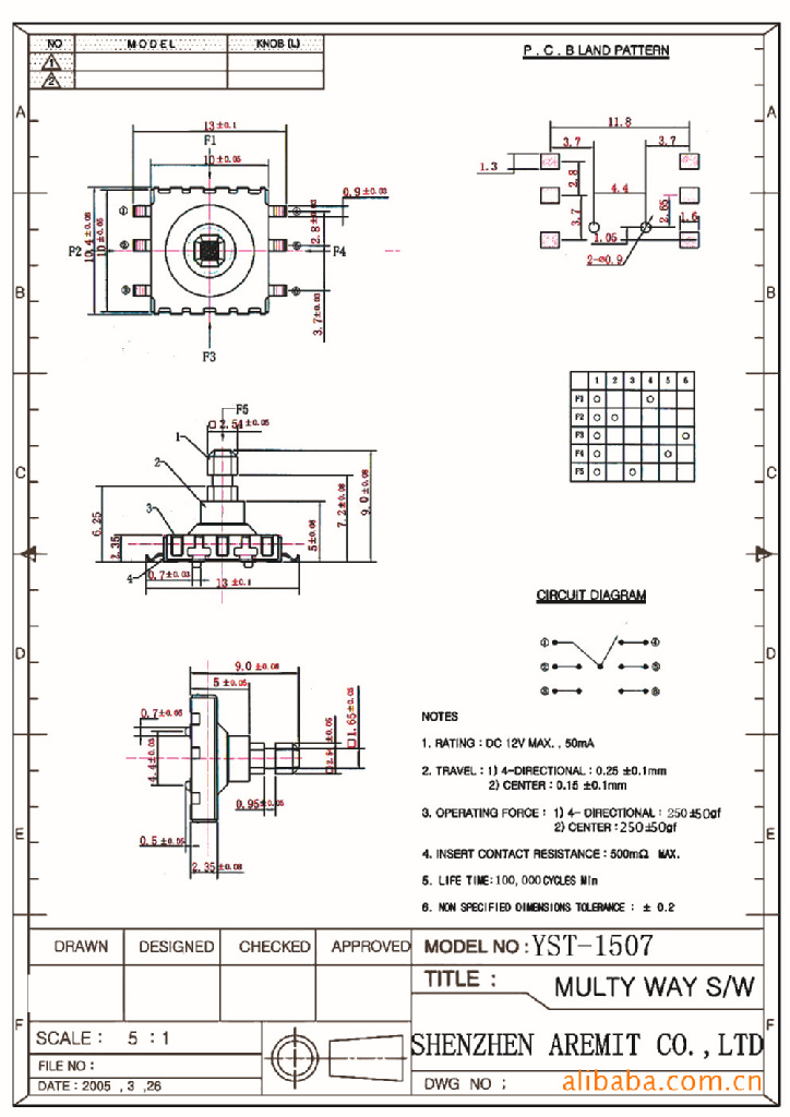 Five-direction Switch