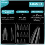 500pcs Medium Stiletto Nail Tips Half Cover False Nail Sharp Shape Acrylic