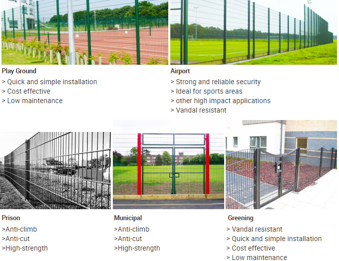 PVC Coated L2.5m Double Wire Welded Fence 20GP PVC Chicken Wire Fence