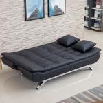 Metal Frame PU Leather Home Convertible Sofa Bed