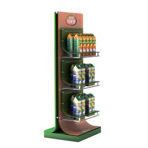 China Box Beverages Floor Standing Display Stands Wood Display Stand With Shelves wholesale
