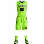 OEM Competition Clothing , High School Basketball Jerseys Bulk Plain Green Color