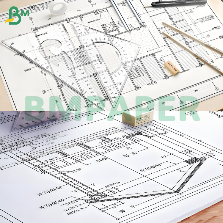 100% Virgin Pulp White CAD Plotter Paper for Architectural Drawings