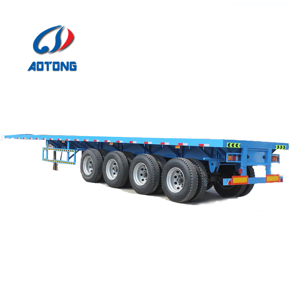 Truck Trailer 3 axles flatbed semi-trailer platform 40ft 48ft for container transport