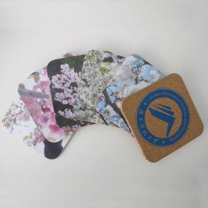 China Hot sale square MDF paper cork coaster custom cork printed coaster wholesale