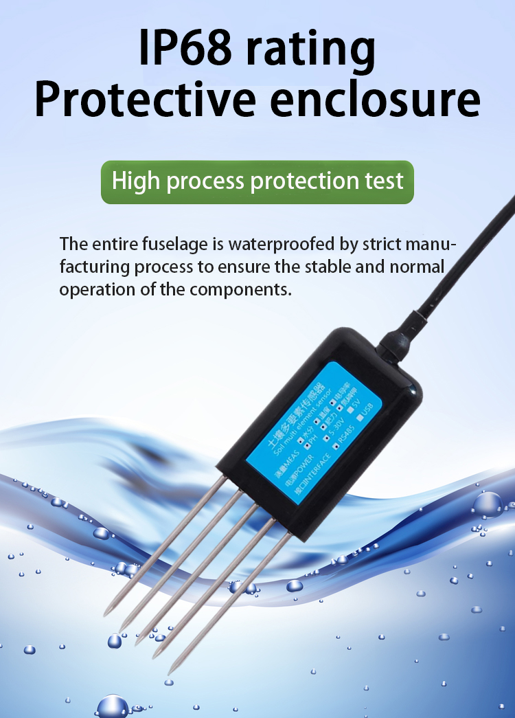 Temperature PH NPK Moisture EC and Salinity Sensors in Agriculture 7 in 1 Soil Tester Kit