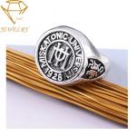 Stainless Steel University Mens Graduation Rings