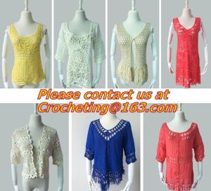 China Hollow out belt sexy knitted crover up crochet beach dress robe femme sund, clothing wholesale