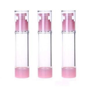 China Pink Color Normally Used Plastic 50ml Airless Pump Bottle For Cosmetic Personal Care wholesale