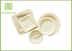 Well Polished Rustic Bamboo Square Plates , Wooden Food Plates For Fast Food