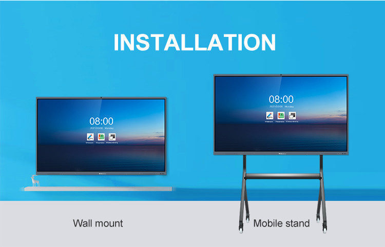 100'' Digital Interactive Board Smart Digital IR Whiteboard Interactive Display Stand For Meeting