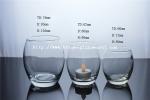 Round shape clear glass candle holder