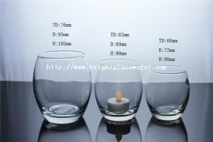 China Round shape clear glass candle holder wholesale