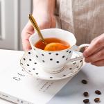 2024 Christmas Novelty Sustainable Luxury Ceramic Coffee Cup And Saucer
