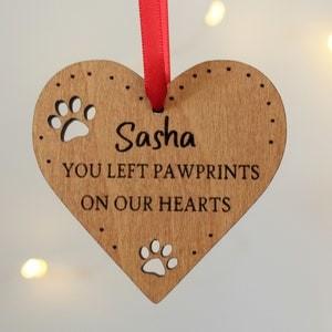 China Paw Prints Personalised Dog Christmas Baubles 7.5cm Wide OEM ODM wholesale