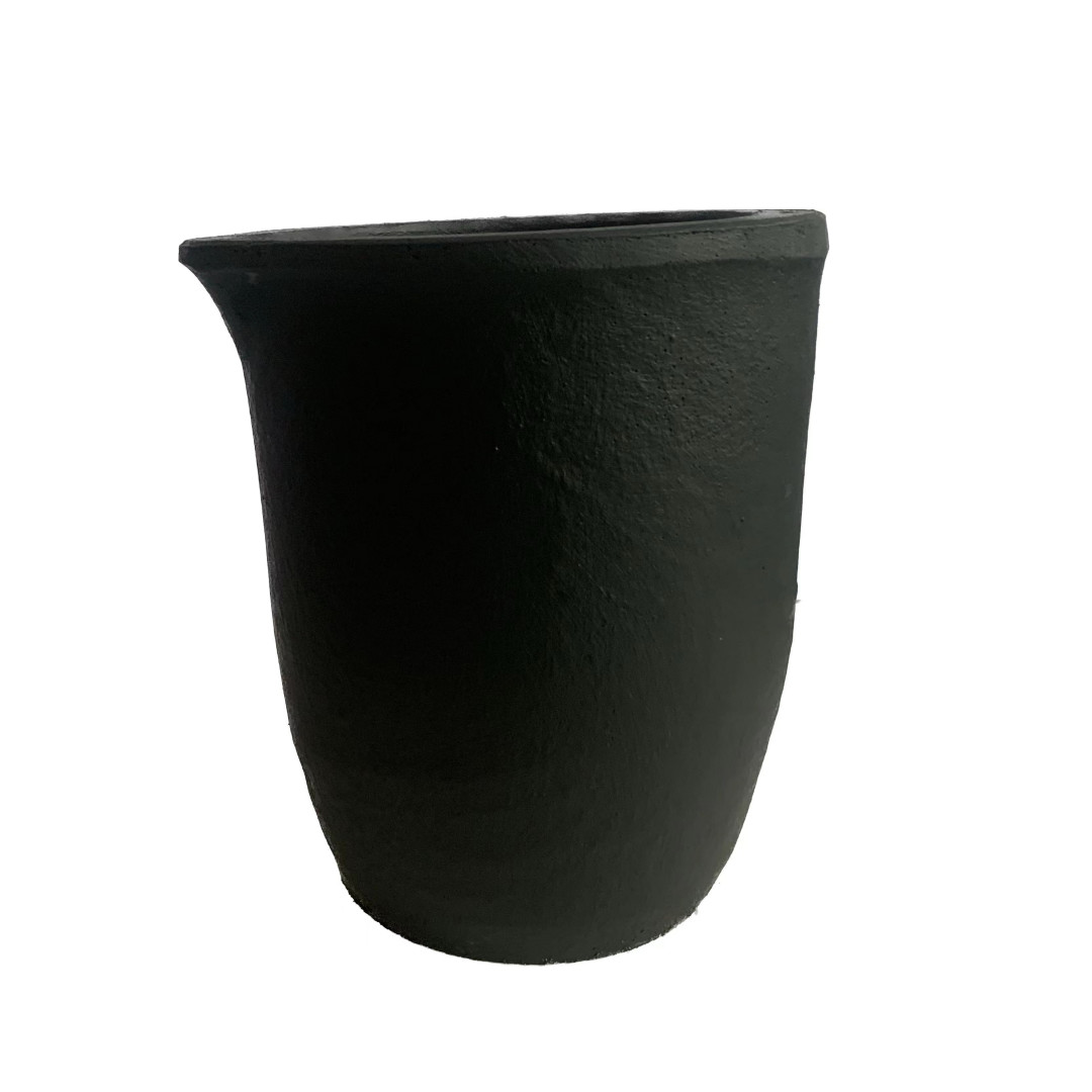 Cylindrical Crucible With Pouring Nozzle Silicon Carbide Graphite Metal Melting Crucible