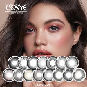 China Realistic Soft Natural Black Contacts 4 Tone For Dark Eyes wholesale