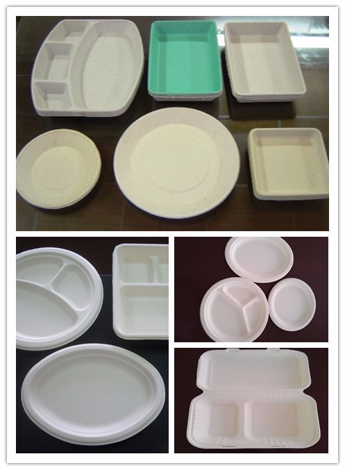 Automatic Sugarcane Disposable Plates Machine , Bamboo Paper Making Machine 128kw