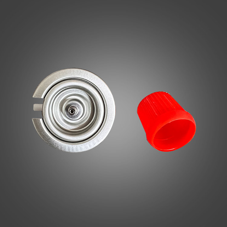Red Cover Tinplate Portable Butane Gas Bottle Valve One Inch