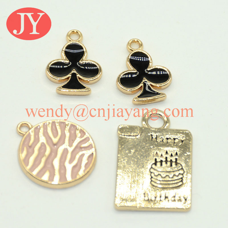 customized black enamle cat hanging plating epoxy gold metal tag