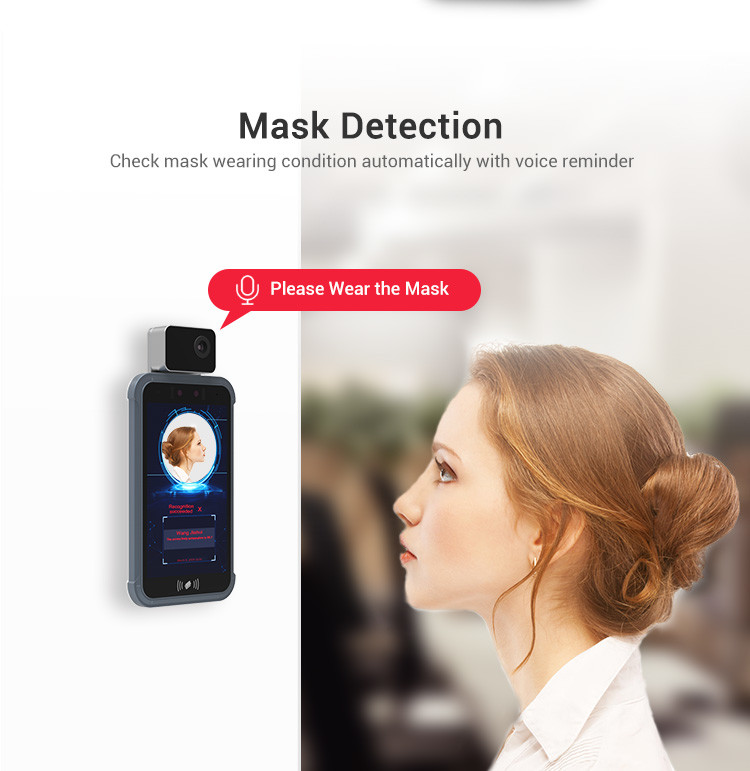 Pedesta 8" Biometric 3D Face Detection Attendance Device With Human Body Temperature Sensor