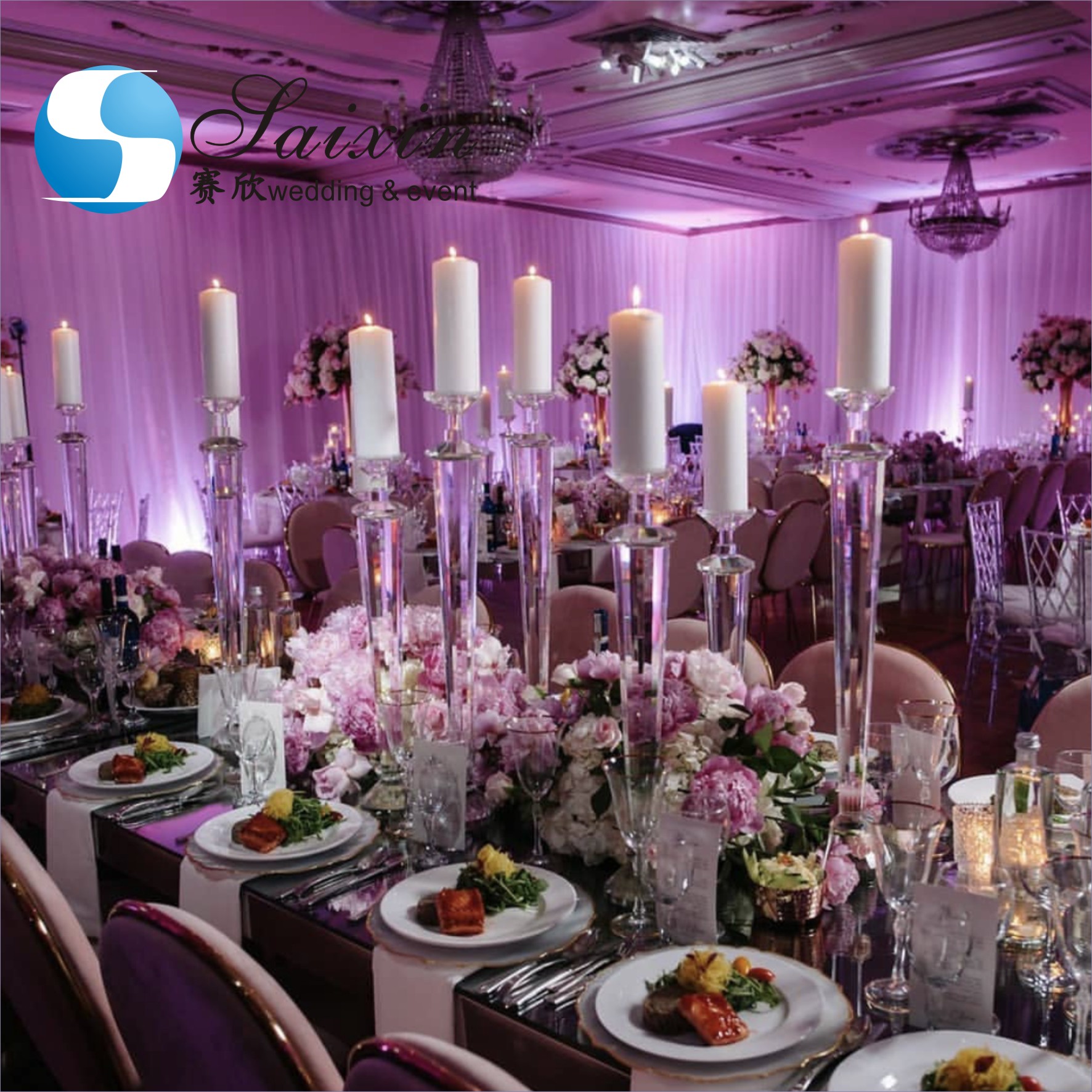 Wholesale wedding centerpieces single gold candle holder for event decor