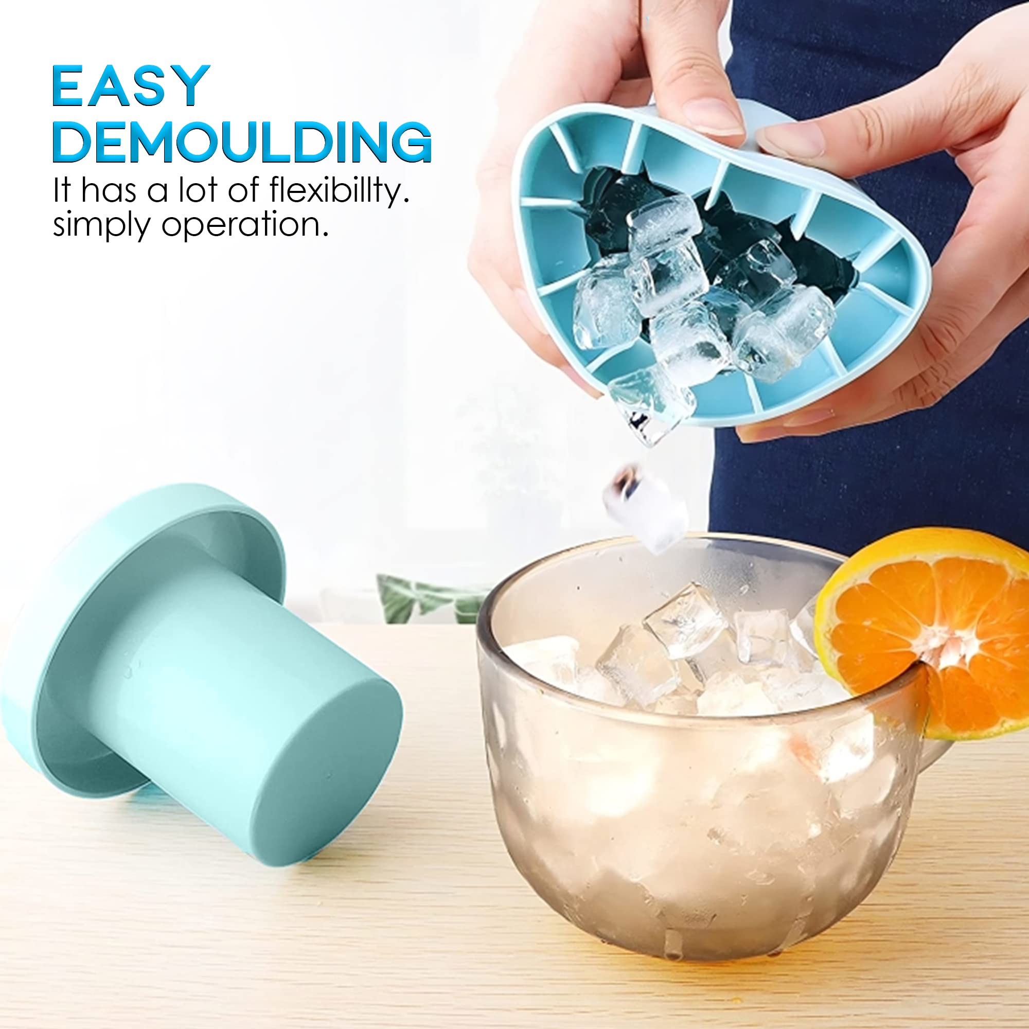 Cylinder Silicone Ice Cube Mold Decompress Ice Lattice Press Type Mini Ice Maker Cup