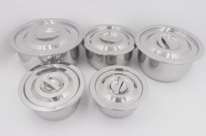 China 10pcs Commercial cooking pots stainless steel basin lid soup cookware set pasta cooking pot wholesale