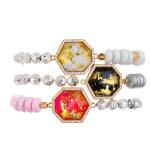 White Turquoise Elastic Handmade Beads Bracelet For Spring Collection