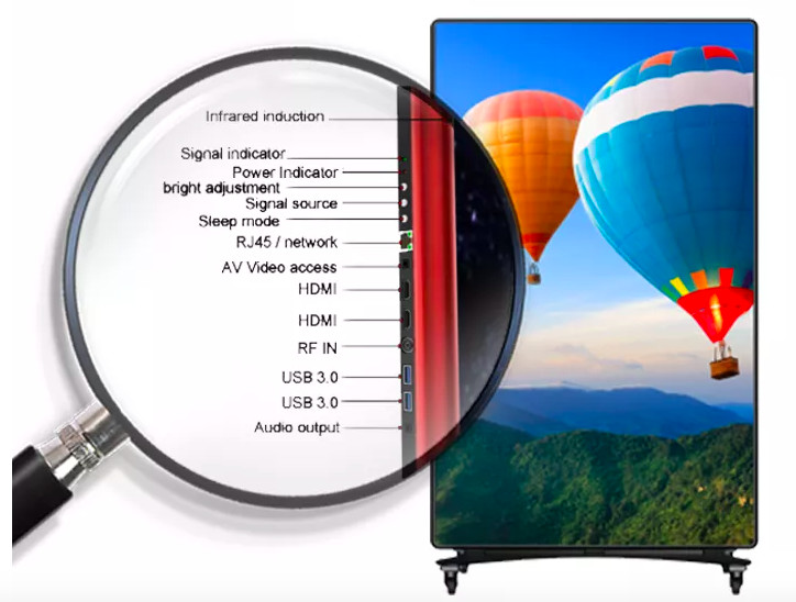 Full Color HD P2.5 Poster Led Display Indoor Portable Digital Mirror