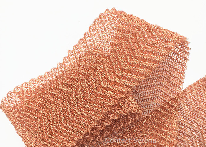 4 Strand 0.15MM Knitted Wire Mesh Pure Copper Round Flat Wire SGS Certificated