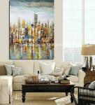 Contemporary Oil Paintings , Professional Modern Cityscape Wall Canvas