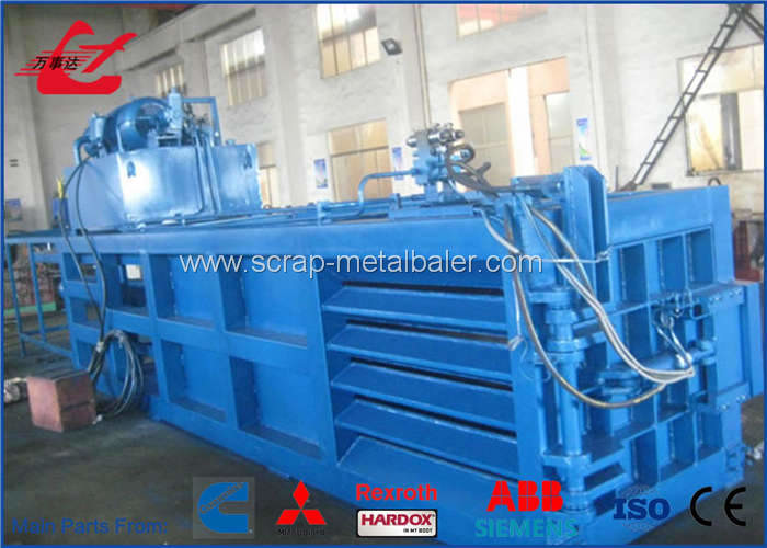 Horizontal Automatic Tie Waste Paper Baler With Conveyor Feeding , Bale Size 1100x1100mm