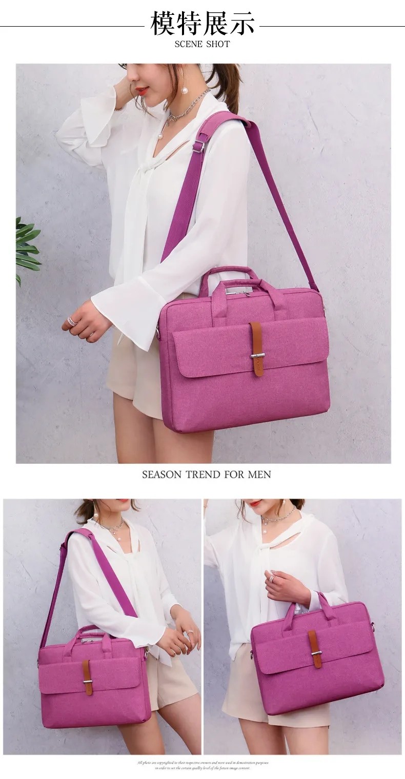 Female Computer Laptop Bag 13.3 - 15.6 Inch Washable Oxford Customized Logo