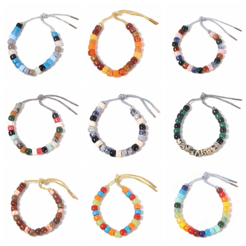 Shoelace Clasp Polychrome Forte Beads Bracelet With Silver Shoelace Clasp For Part And Holiday