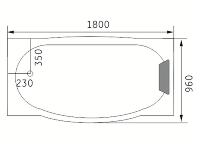 1800MM Small Portable Hot Tubs , Single Person Freestanding Whirlpool Tub With Light