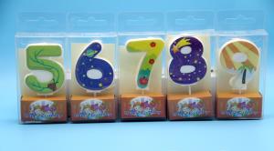 China Lovely 0-9 Number Birthday Candles Set With Glitter Decoration Smokeless wholesale