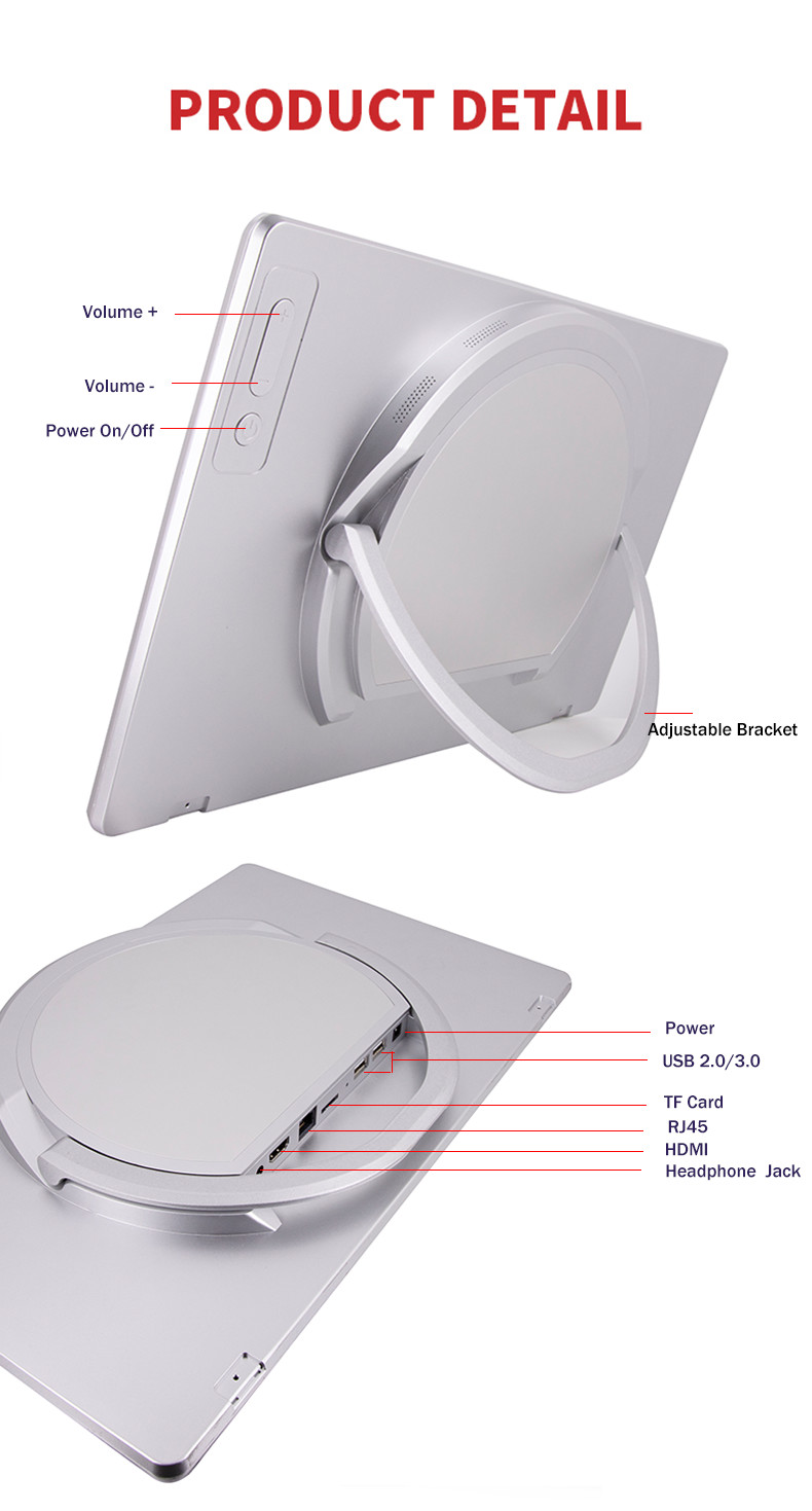 Bluetooth 4.0 15.6 Inch LCD Digital Signage Display All In One Touch Screen displayer