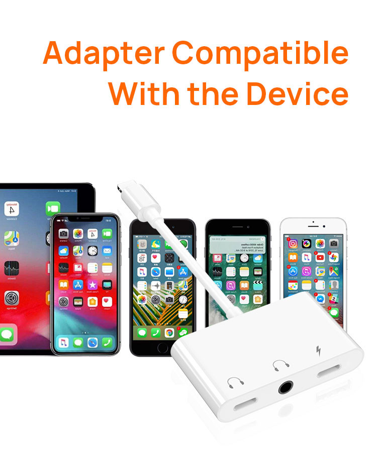 ISO9001 0.5M Lightning 3 In 1 Adapter With 3.5mm Headphone Jack