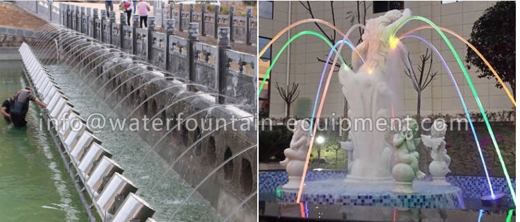 Easy Installed Water Fountain Nozzles Colorful Luminous Fountain Jet Straight Shoot