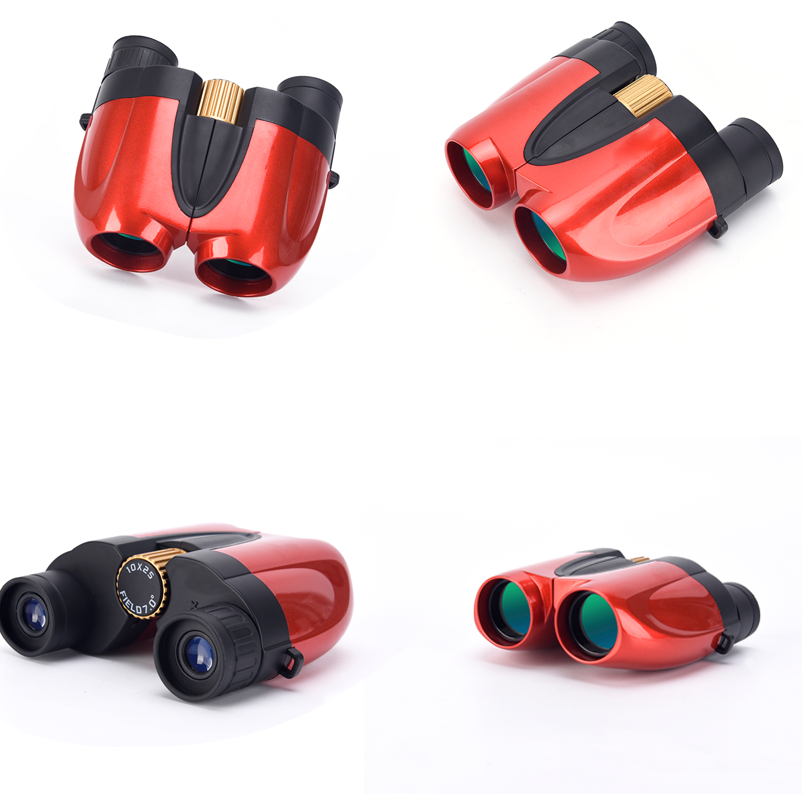 Portable Center Focus Binoculars , 10x25 Compact Lightweight Binoculars