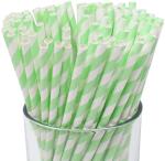 Good Striped 8.25" Bamboo Disposable Paper Straws